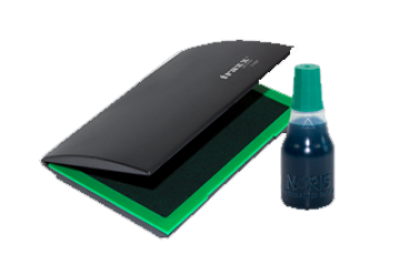 Picture of Stamp ink and Stamp pad set - green