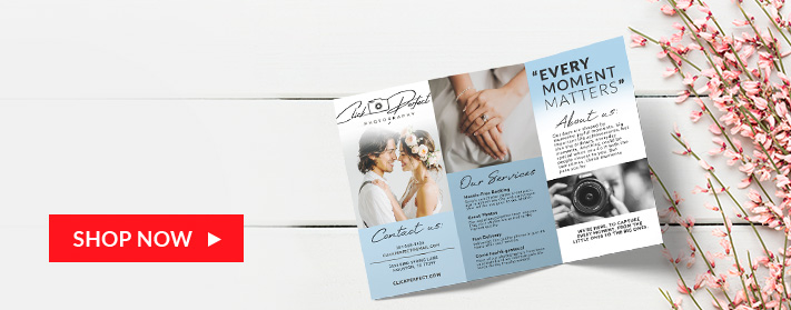 z-fold custom folded leaflets on table