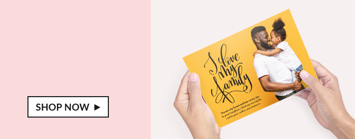 front of and back of postcards on table