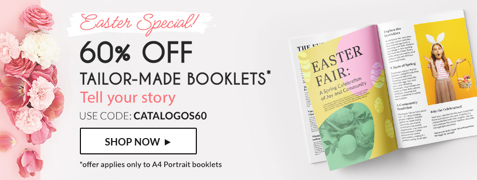 60% off tailor-made booklets. Tell your story.