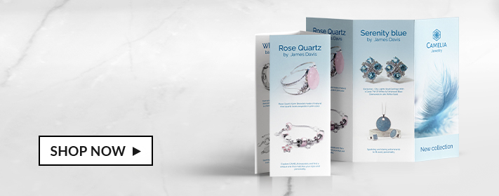 z-fold custom folded leaflets on table